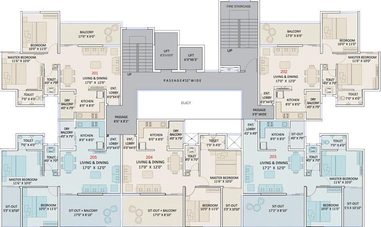Floor Plan of Vishal Belleza in Hadapsar, Pune - Image 22734
