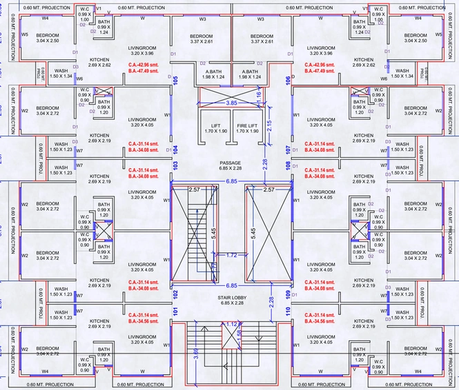 Floor Plan of Varni Residency in Olpad, Surat - Image 84163
