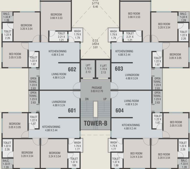 Floor Plan of Aries Empyrean Courtyard 2 in Atladara, Vadodara - Image 85759