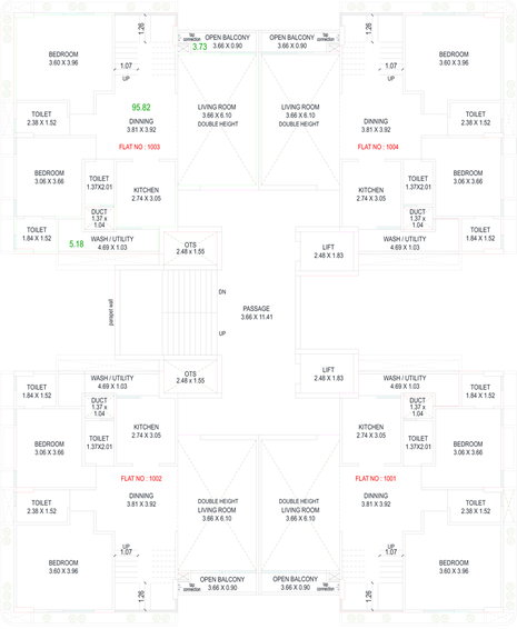 Floor Plan of Assetz Sky Vista Residency in Ampad, Vadodara - Image 85765