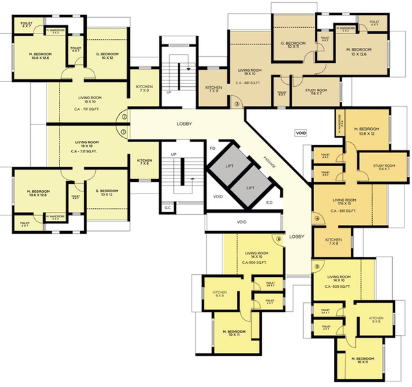 Floor Plan of Westin Darvesh Horizon in Mira Road East, Thane - Image 116464