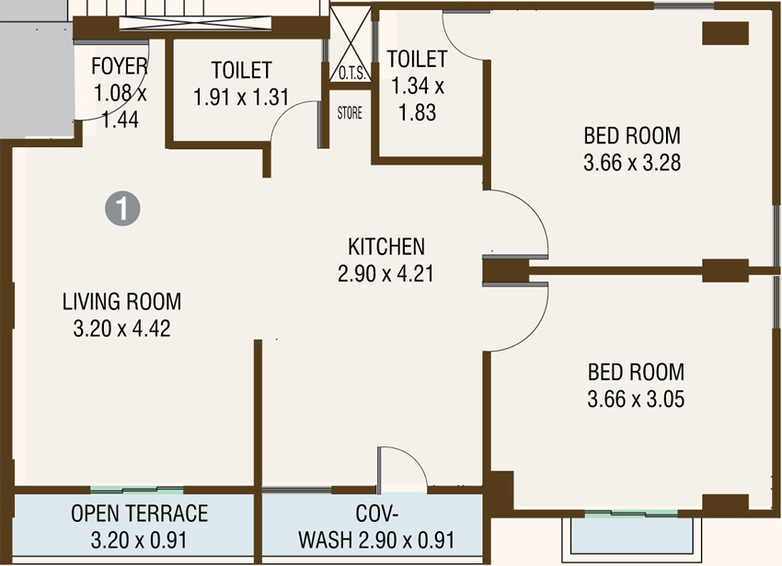 2 BHK Flat in Dhwanit Rutu Orchid in Manjalpur, Vadodara - Image 645934