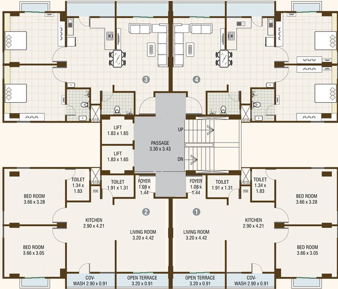 Floor Plan of Dhwanit Rutu Orchid in Manjalpur, Vadodara - Image 85814