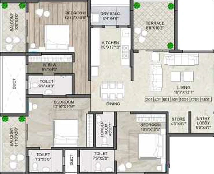 2 BHK Flat in Anika Essentia in Ghorpadi, Pune - Image 445275