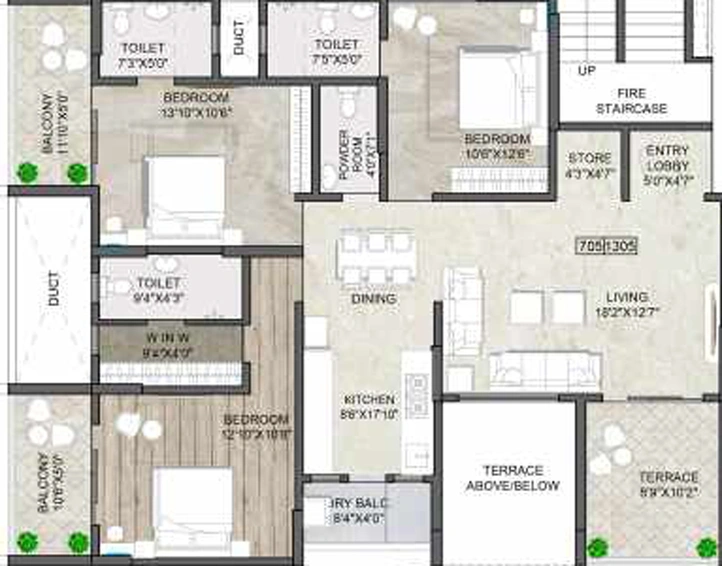 3 BHK Flat in Anika Essentia in Ghorpadi, Pune - Image 445276