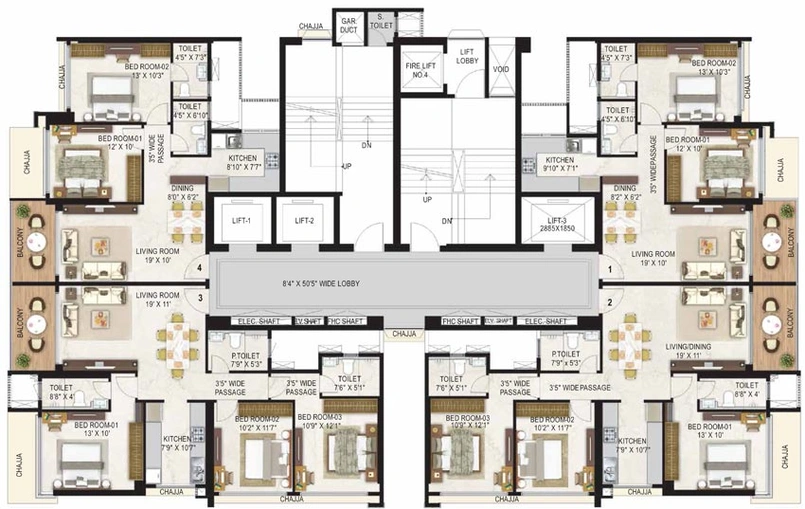 Floor Plan of Ashray Jaswanti Jewel in Kandivali West, Mumbai - Image 106780