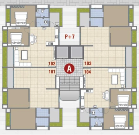Floor Plan of Vikrant Vedant Antilla in Kosad, Surat - Image 86233