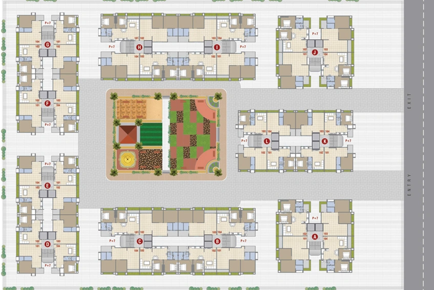 Master Plan of Vikrant Vedant Antilla in Kosad, Surat - Image 86234