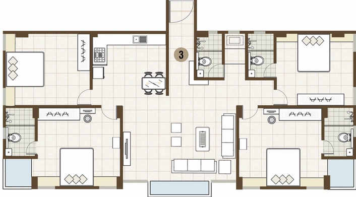 4 BHK Flat in Dhwanit Rutu Silver in Manjalpur, Vadodara - Image 645922