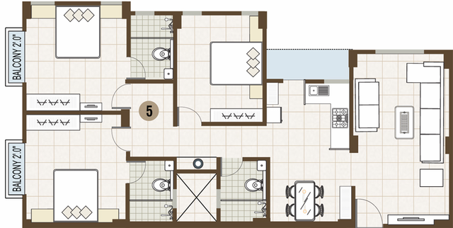 3 BHK Flat in Dhwanit Rutu Silver in Manjalpur, Vadodara - Image 645921