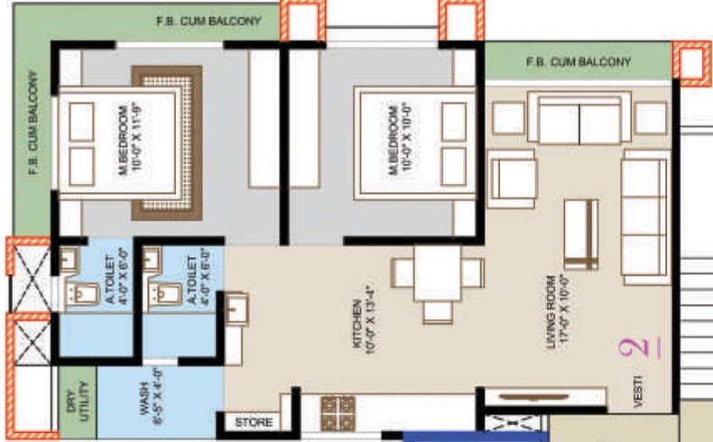 2 BHK Flat in Aalishan Homes in Sarthana Jakat Naka, Surat - Image 791072