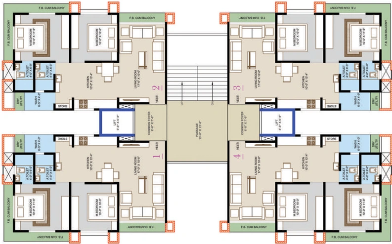 Floor Plan of Aalishan Homes in Sarthana Jakat Naka, Surat - Image 125379
