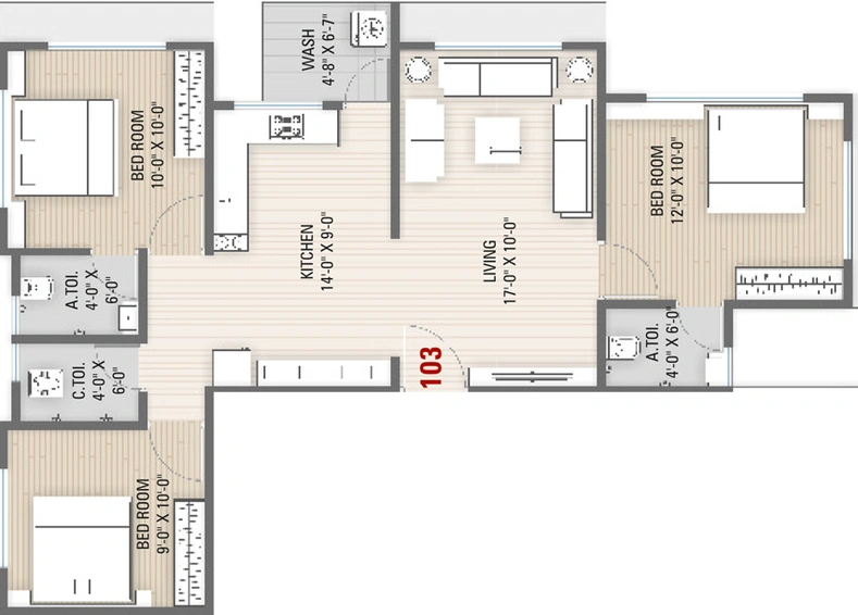 3 BHK Flat in Savani Prayosha Elite in Mota Varachha, Surat - Image 639311