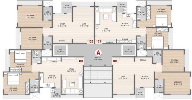 Floor Plan of Savani Prayosha Elite in Mota Varachha, Surat - Image 84270