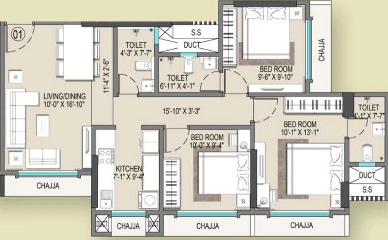 3 BHK Flat in Alpine Primo in Andheri West, Mumbai - Image 649822