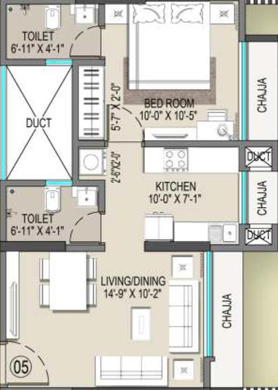 1 BHK Flat in Alpine Primo in Andheri West, Mumbai - Image 649820