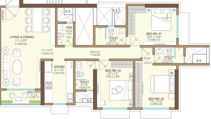 3 BHK Flat in Vikas 11 in Mulund West, Mumbai - Image 642359