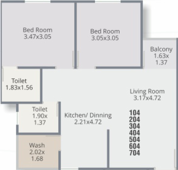 2 BHK Flat in Zillion Sparsh in Tarsali, Vadodara - Image 639451