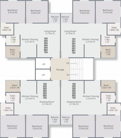 Floor Plan of Zillion Sparsh in Tarsali, Vadodara - Image 84292