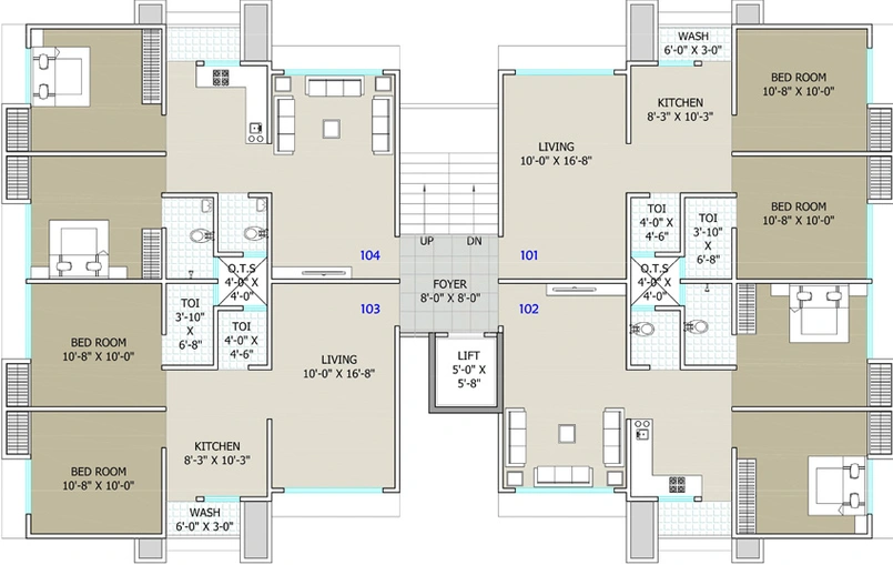 Floor Plan of Shukan Bhavya Resiplaza in UNN, Surat - Image 86240