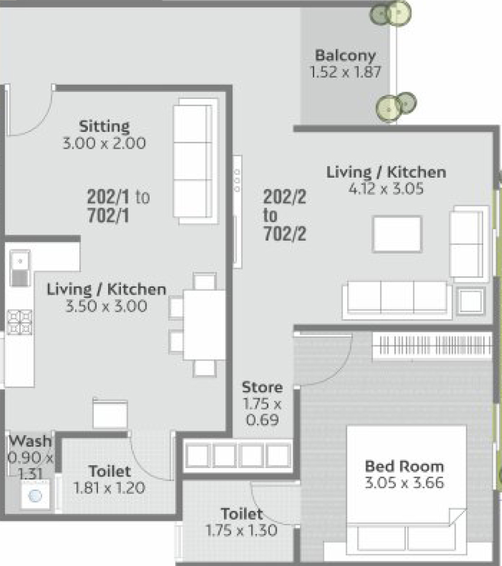 1 BHK Flat in Zillion The Splendid in Waghodia Road, Vadodara - Image 699138