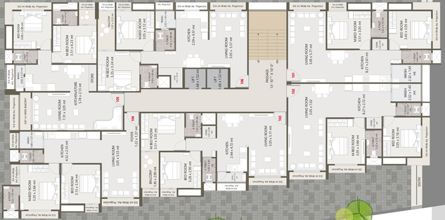 Floor Plan of Nathani Sai Garden Residency in Althan, Surat - Image 84311