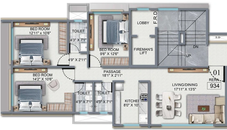 3 BHK Flat in H Rishabraj Gautam Prabhu in Borivali West, Mumbai - Image 642435