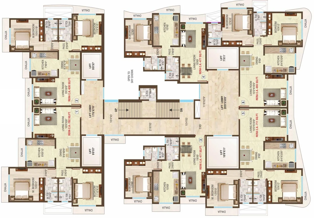 Floor Plan of Nicco Aishwarya Heights in Mulund East, Mumbai - Image 84938
