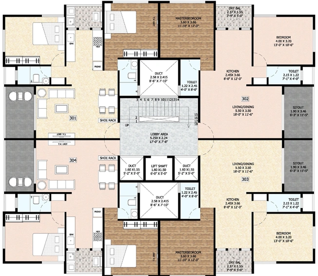 Floor Plan of Sikandar Apartment in Kondhwa, Pune - Image 23338