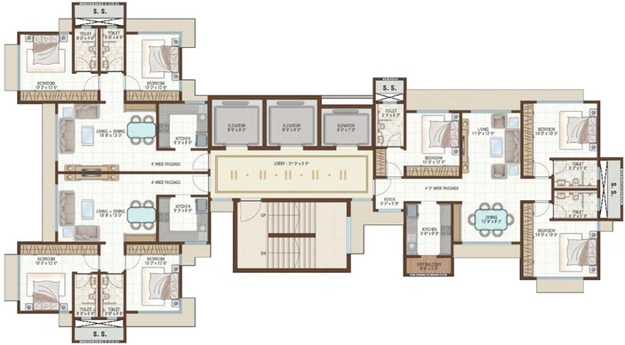 Floor Plan of Shreeji Harmony in Mulund West, Mumbai - Image 84378