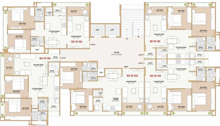 Floor Plan of Eklingji Harmony in Sanand, Ahmedabad - Image 89492