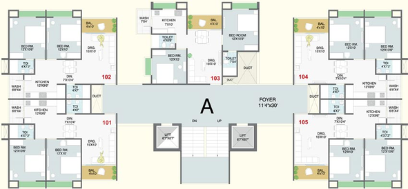 Floor Plan of Eklingji Parisar in Sanand, Ahmedabad - Image 89503