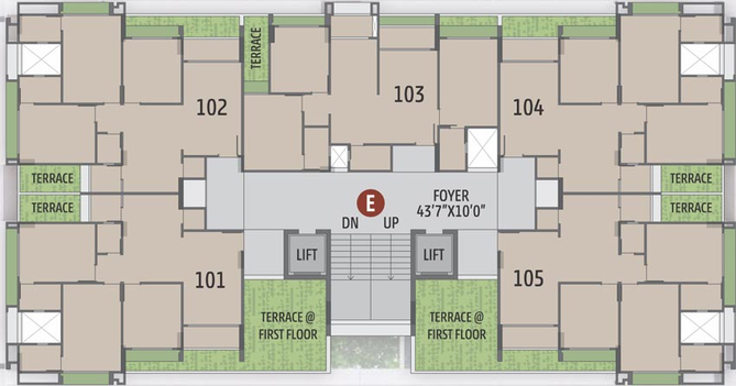 Floor Plan of Eklingji Satvam in South Bopal, Ahmedabad - Image 89055