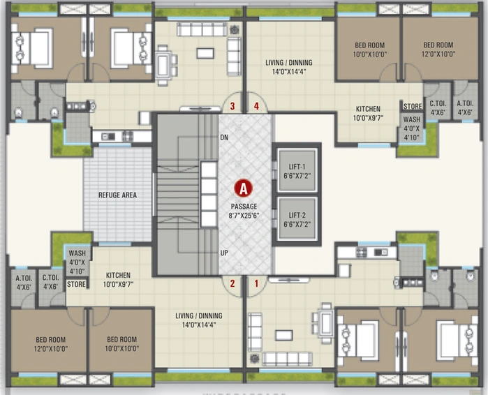 Floor Plan of Glorious Serenity Homes in Singanpor, Surat - Image 86269