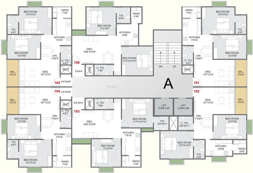 Floor Plan of Eklingji Radhe Elegance in Sanand, Ahmedabad - Image 89511