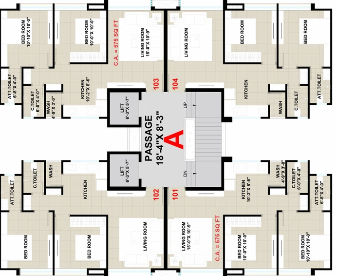 Floor Plan of Rushikesh Vaishnodevi Residency in Kosad, Surat - Image 84429