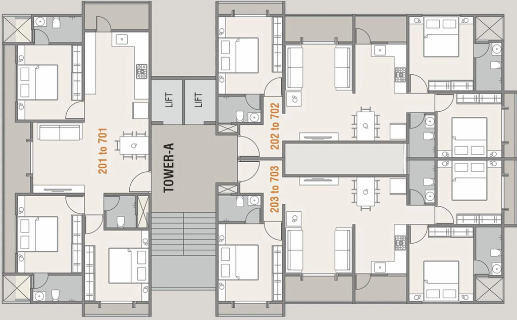 Floor Plan of Shree Aarna Sky in Makarpura, Vadodara - Image 84440