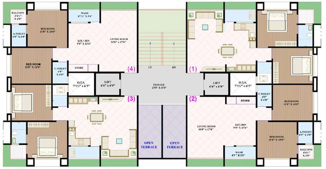 Floor Plan of Parth Sangam Heights in Dabholi, Surat - Image 86290