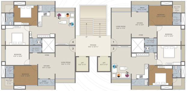 Floor Plan of Ambica Saffron Valley in Punagam, Surat - Image 86356