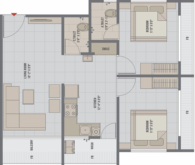 2 BHK Flat in Parivar Varniraj Valley in Amroli, Surat - Image 641004