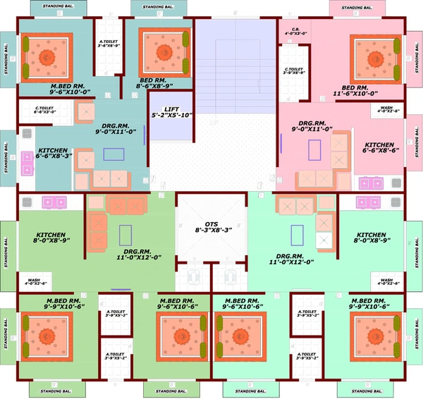 Floor Plan of Param Square in Adajan, Surat - Image 86363