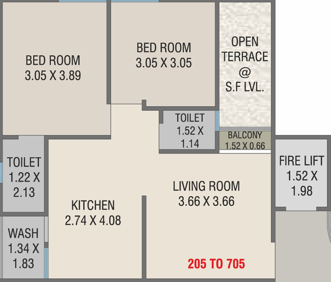 2 BHK Flat in Kankeshwari Soham Resicom in Atladara, Vadodara - Image 641468