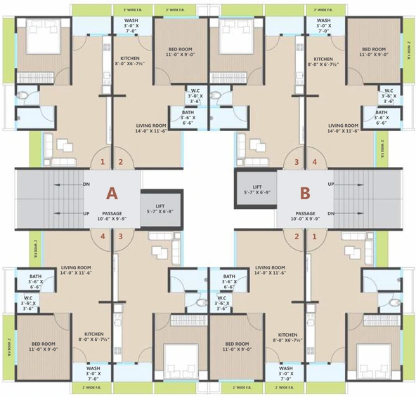 Floor Plan of Nirman Laxmi Residency in Dindoli, Surat - Image 84732