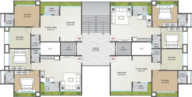 Floor Plan of Shree Silvassa Twin Tower in Mota Varachha, Surat - Image 86369