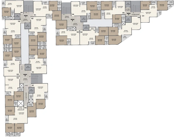 Floor Plan of Suncity Residency in Amroli, Surat - Image 86378