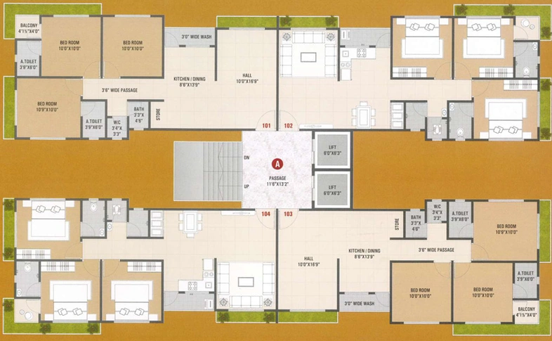 Floor Plan of Shree Hari Residency in Deladva Gam, Surat - Image 112020