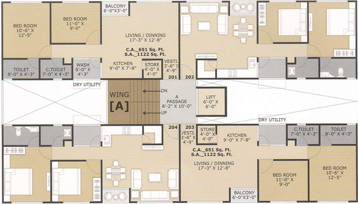 Floor Plan of Varniraj Heights in Sachin, Surat - Image 86386