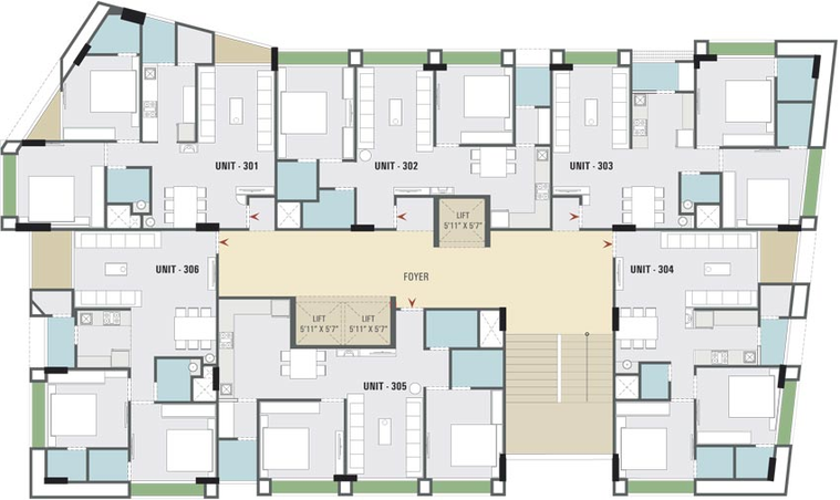 Floor Plan of Rajshree Skyz in Hatkeshwar, Ahmedabad - Image 84797