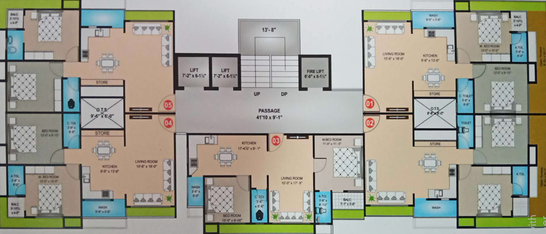 Floor Plan of RD River Heights in Adajan, Surat - Image 86395