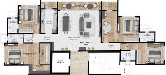 4 BHK Flat in Bhoomi Atharv Aaradhyam in Andheri East, Mumbai - Image 642528